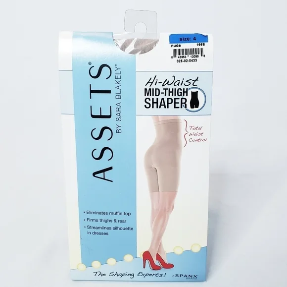 NWT Spanx Assets Hi Waist Mid Thigh Shaper Nude Shapewear 4 - Picture 2 of 5